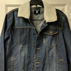 Men's sherpa collar denim jacket